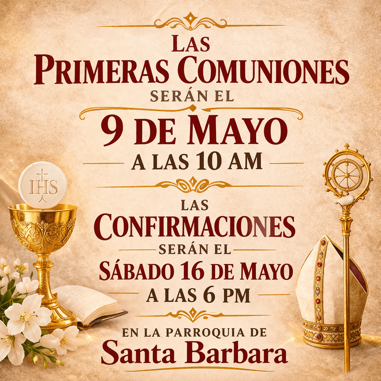 Primeras comuniones y confirmaciones evento