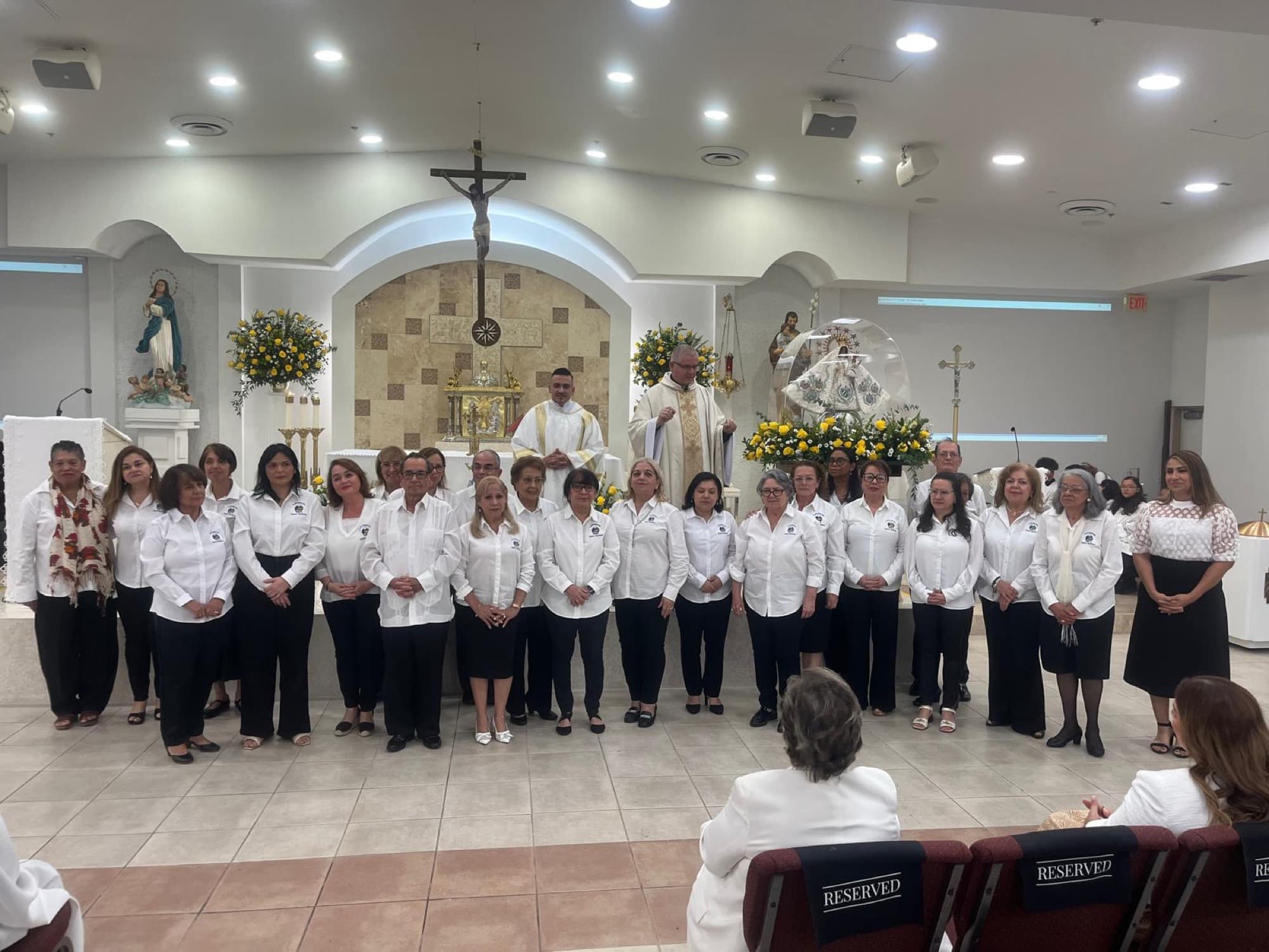 Parish community gathered in church